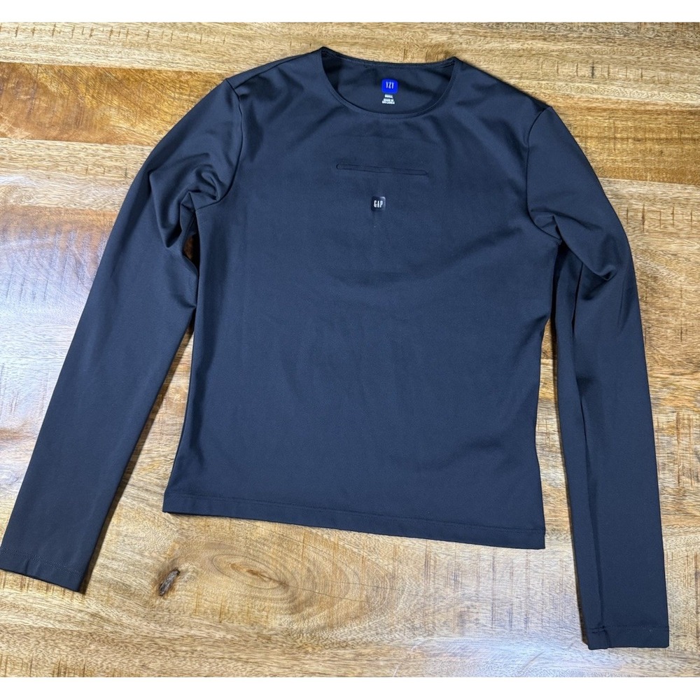 Yeezy Gap YZY Long Sleeve Shirt Small Black Stretch Minimalist Athleisure